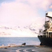 Deck maintenance alongside Scottish Eagle